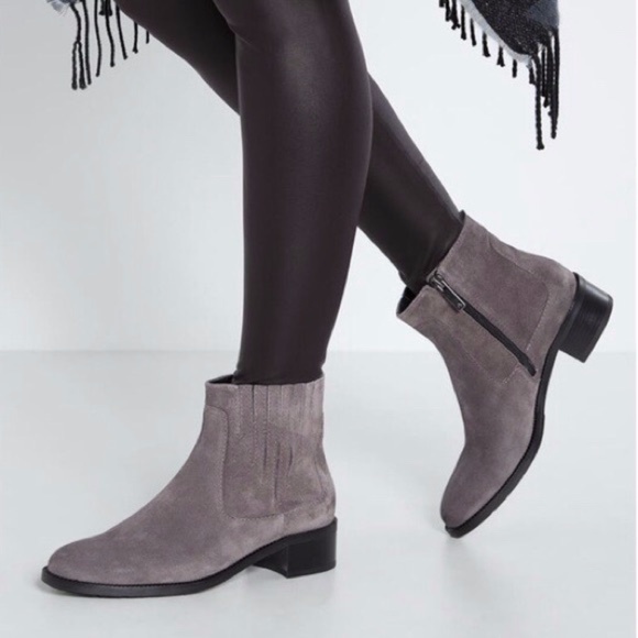 aquatalia grey suede boots